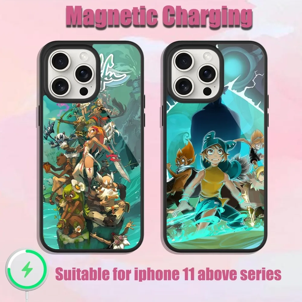Чехол для телефона Game W-Wakfu iPhone 13 15 11 12 14 Plus Pro Max Магнитный чехол Magsafe со стеклянной