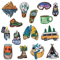 clothing women men diy embroidery fashion patch outdoor scenery deal with it iron on patches for clothes 3d fabric free shipping