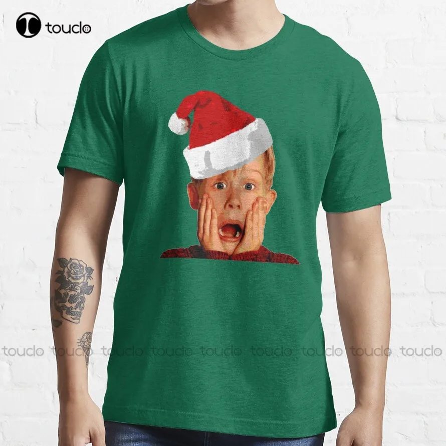 

Home Alone Santa Hat T-Shirt: Macaulay Culkin Christmas Holiday T-Shirt Shirts Men Custom Aldult Teen Unisex Fashion Funny New
