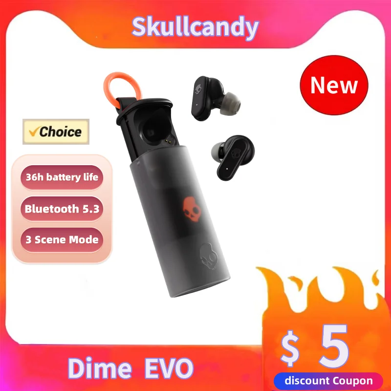 Выбор Skullcandy S2DTW-S740 Dime EVO Беспроводные водонепроницаемые наушники Bluetooth 5 3 с