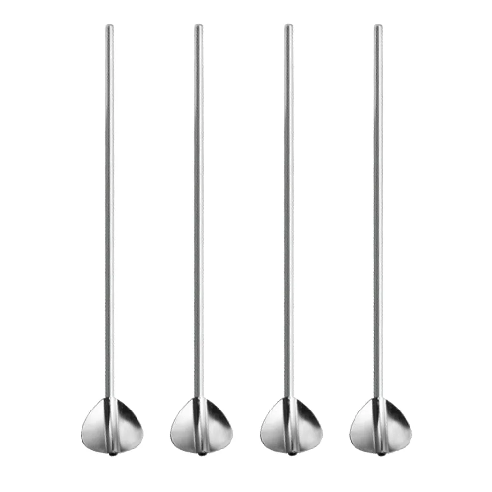 

Straws Spoon Straw Stainless Steel Metal Spoons Stirring Bar Drinking Dessert Home Whisking Rods Cocktail