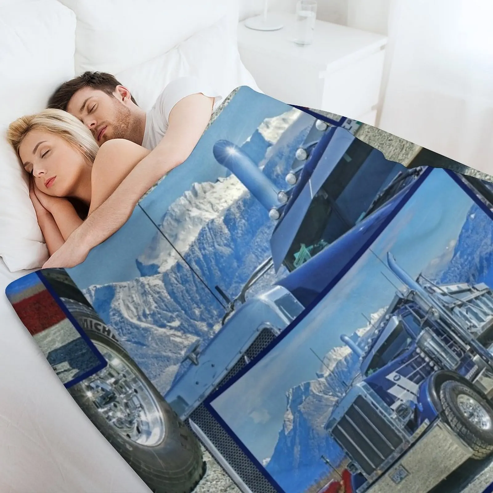 Одеяло Peterbilt Dumptruck теплое зимнее дорожное мягкое плюшевое одеяло в клетку