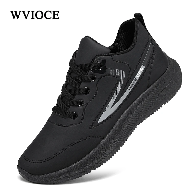 

WVIOCE Men Shoes PU Leather Casual Shoes Comfortable Hard-wearing Male Running Shoes Fashion Lace-Up Lightweight Sneakers