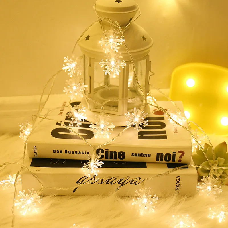 

СВЕТОДИОДНАЯ Гирлянда со снежинками, сказочные огни, уличная гирлянда с питанием от USB/аккумулятора, лампа, новогодние, рождественские, свадебные украшения для елки