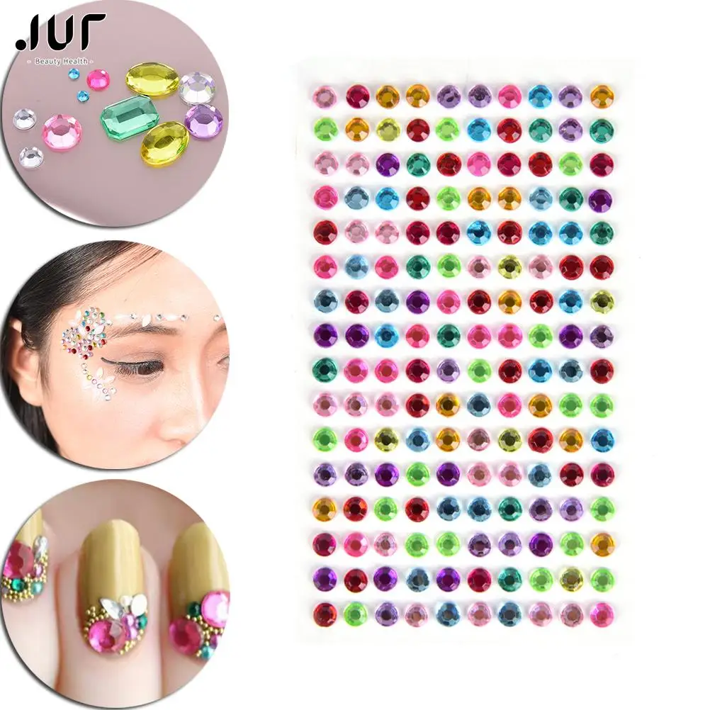 

160Pcs/sheet Crystal Diamond Bling Rhinestone Self Adhesive Stickers for Phone Case Decoration 5mm Diy Decal Art