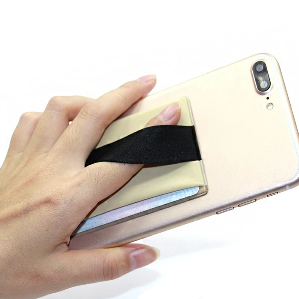 Phone Back Sticker Sling ID Card Holder Strap Bracket Elasticity Finger  Wallet Bag Grip Selfie Strap Sling Card Holder