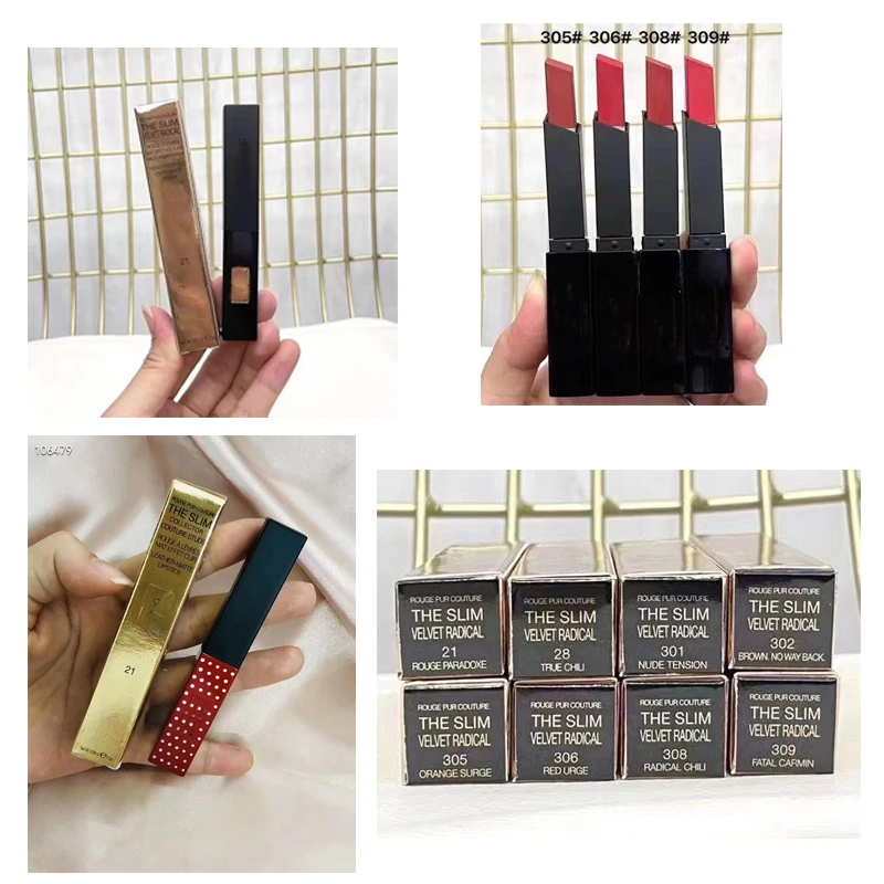 

Brand New 2023 Lip Cosmetics The Slim Rouge A Levres Highly Pigmented Velvet Matte Lipstick Color 21-28-301-302-303-304-305-306