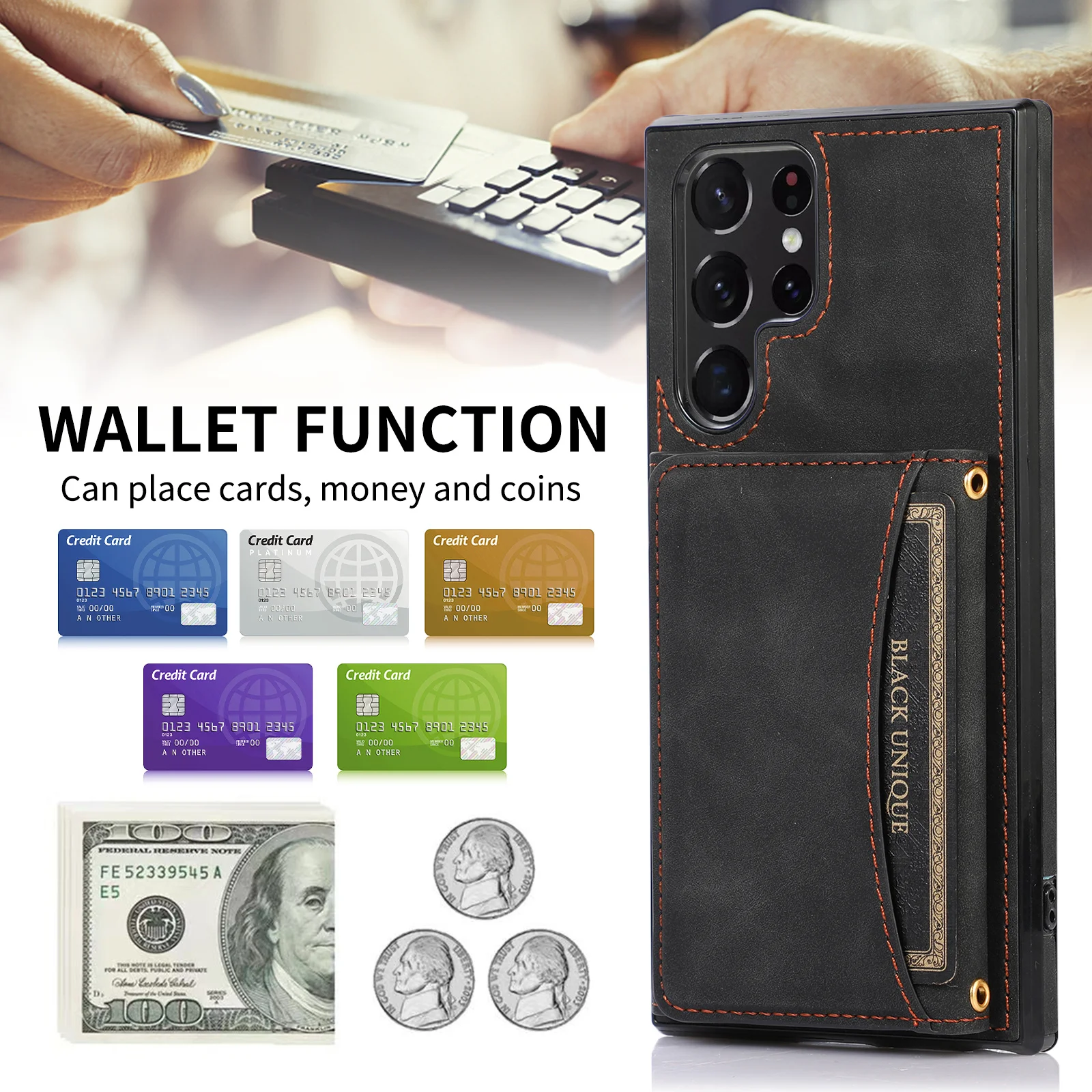 Flip Wallet Phone Case For Samsung Galaxy S23 FE S22 S21 Plus Note 20 Ultra A34 A54  A53 A33 5G Credit Card Holder Leather