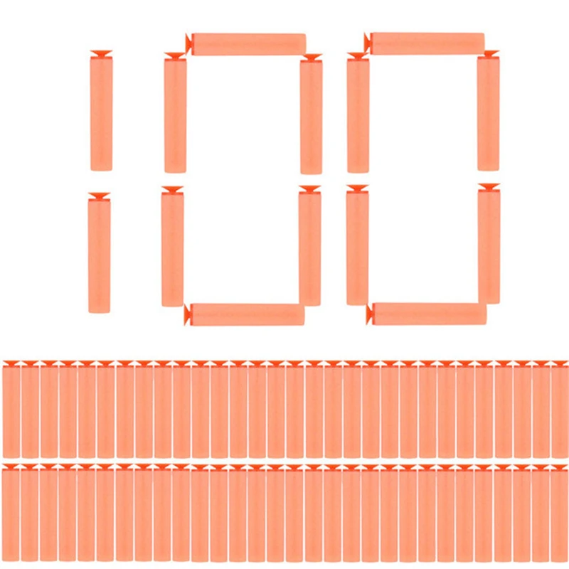 

100PCS Orange Sucker Bullets For Nerf Toy Gun Bullets Children Toy EVA Foam Refill Darts For Nerf Series Blasters Xmas Kids Gift