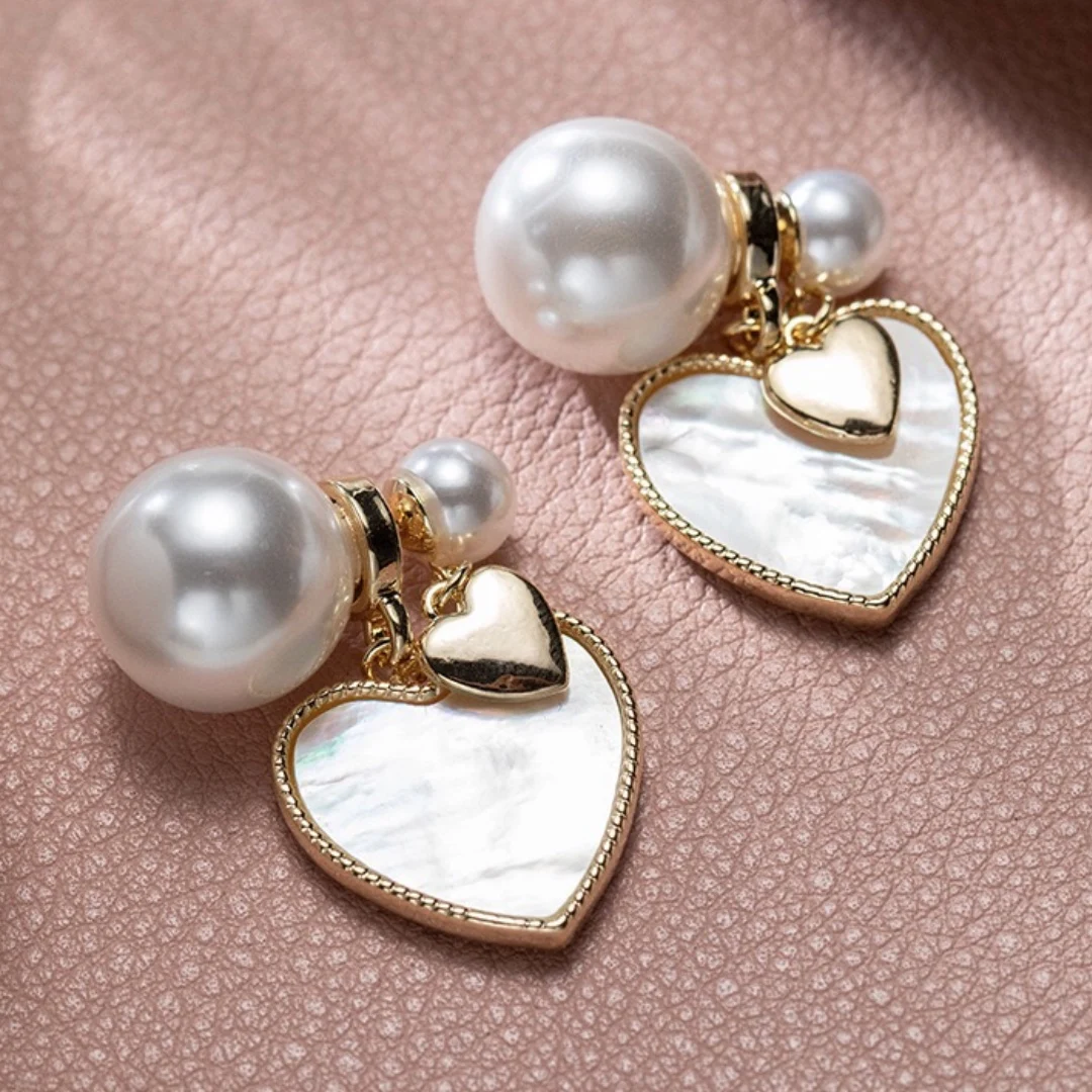 Роскошные французские серьги-гвоздики ювелирные изделия из персикового жемчуга