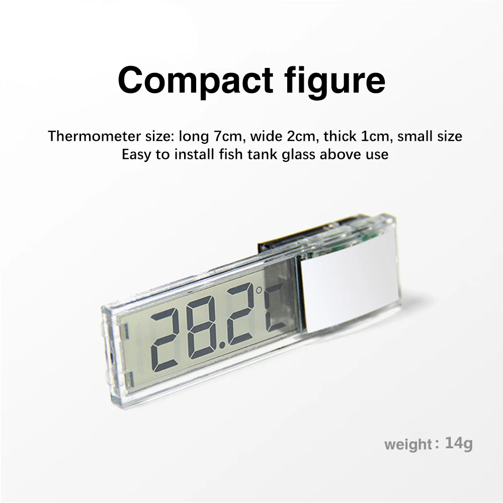 

Fish Tank Utensils High Sensitivity Electronic Sensor Light Weight Lcd Thermometer 3d Perspective Effect Durable Small Size