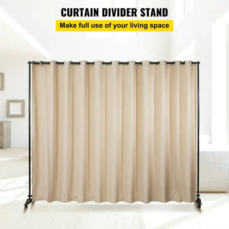 

"Premium 8ft x 10ft Aluminum Alloy Expandable Room Divider Kit with 4 Rolling Wheels, Blackout Curtain & Oxford Bag - Perfect fo