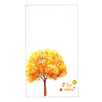 watercolor autumn yellow tree pattern super soft quick dry towel fine fleece towel yoga hotel kitchen gym 25 7x15 7