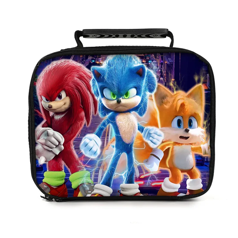 

New Cartoon Portable Lunch Bag Sonic The Hedgehog Game Peripheral High-value Creative Fashion Picnic Box Primary School Students