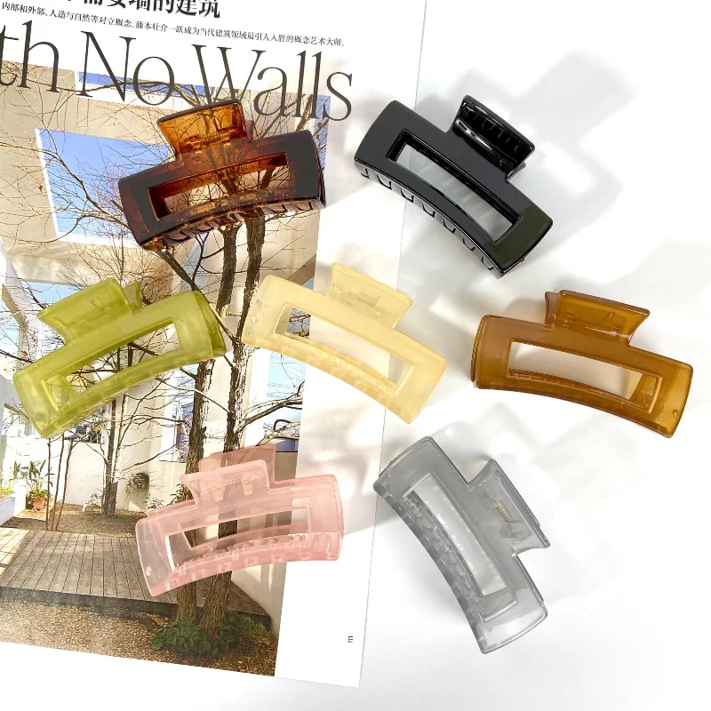 

1Pc Korean Solid Hair Claw Elegant Transparent Acrylic Women Hair Clips Hairpins Barrette Headwear Girls Hair Accessories Gifts
