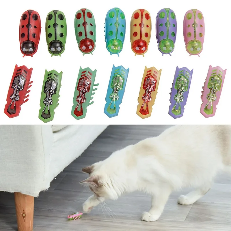 

Электрическое насекомое, электронные насекомые, игрушка для кошек, автоматическая игрушка с откидной крышкой и питанием от батарейки, игрушки для животных, маленькие насекомые, тараканы, Божья коровка