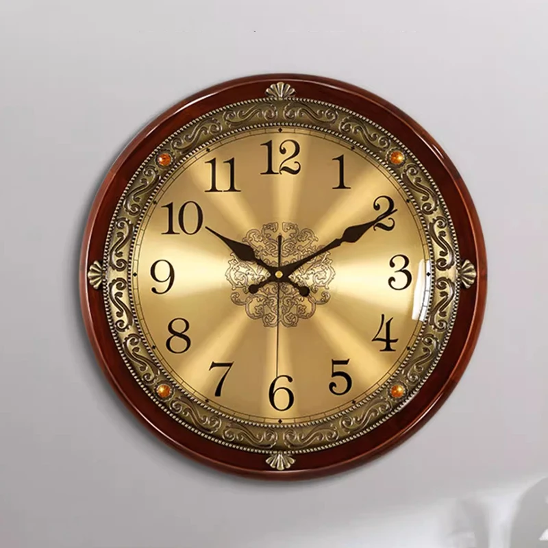 Деревянные настенные часы круглые бесшумные односторонние предметы украшения