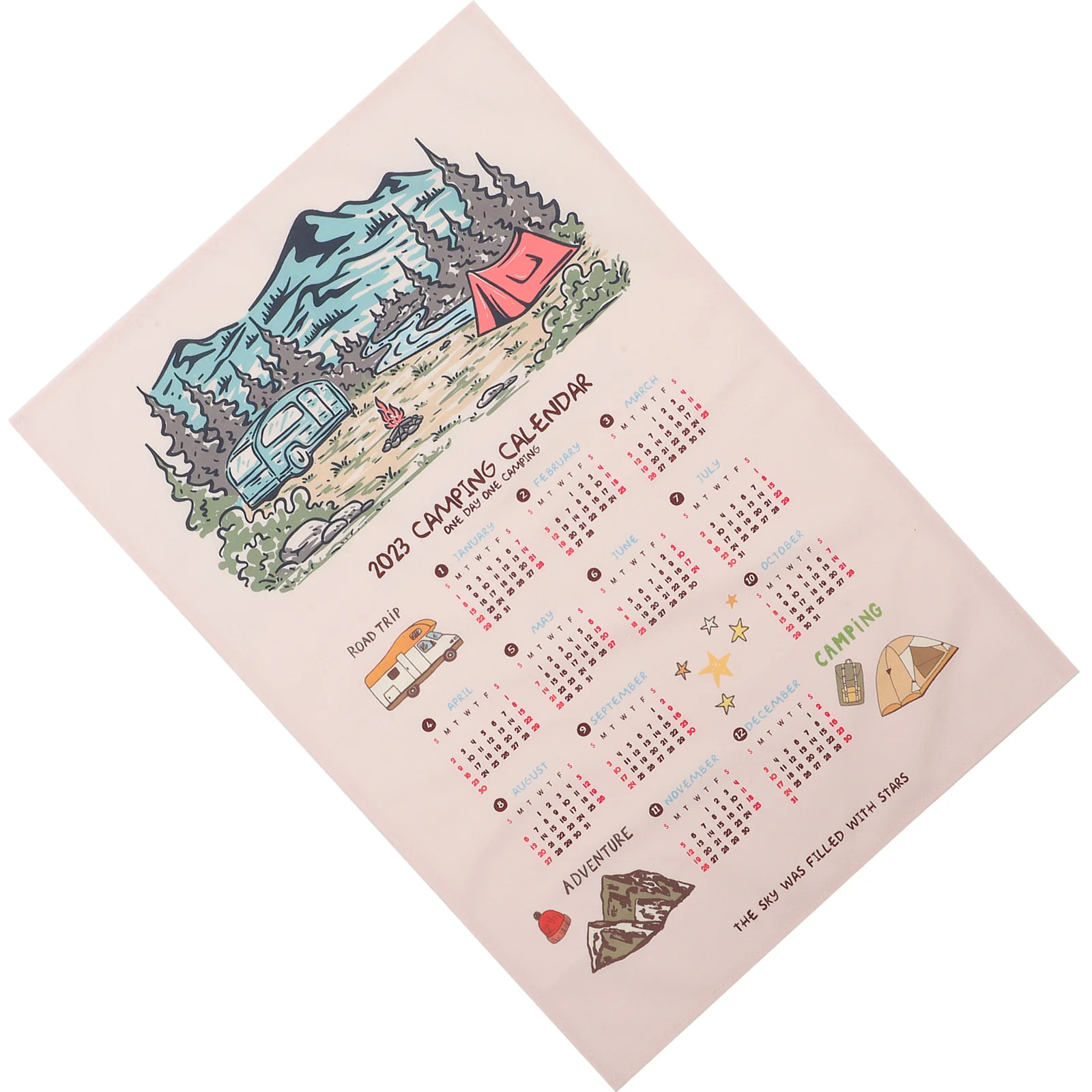 

Calendar Wall Cloth Background Hanging Tapestry Year New Planner Towel Photography 2023 Camping Room Prop Poster Yearly Vertical