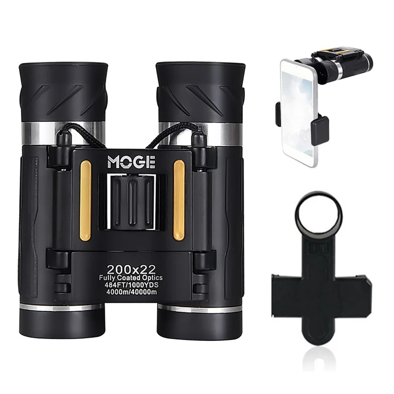 

200x22 HD Optics Low Night Vision Binoculars Telescope BAK4 Waterproof Mini High Magnification Pocket Zoom For Hunting Camping