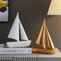 nordic sailing crafts figurines for interior modern home living room decoration tv cabinet desk decoration resin sculpture gift