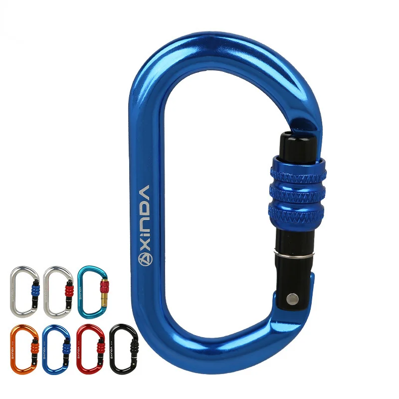 

25KN Mountaineering Caving Rock Climbing Carabiner O Shaped Safety Master Screw Lock Buckle Equipement