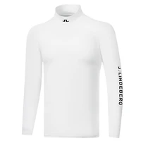 2022Men's Golf Long-Sleeved Sports T-Shirt, Outdoor Leisure Quick-Drying Breathable Crew Neck White Floor Shirt Top, Spring, Fal
