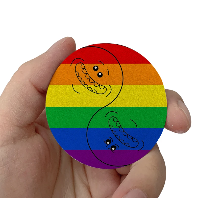 

Rainbow Pride Yin Yang Meeseeks Patches Clothes Hats Jackets Patch Stickers Iron On Patches thermoadhesive Leather Stickers
