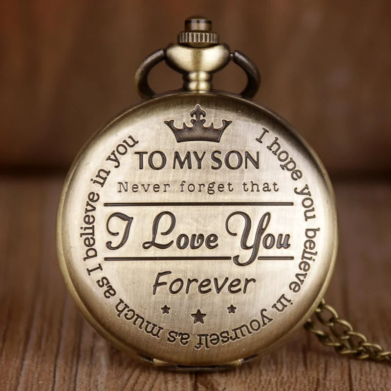 

Bronze To Engraving Word Pocket Watches Men Roman Number Quartz Pocket Watches Unique Chain Birthday Gifts часы мужские