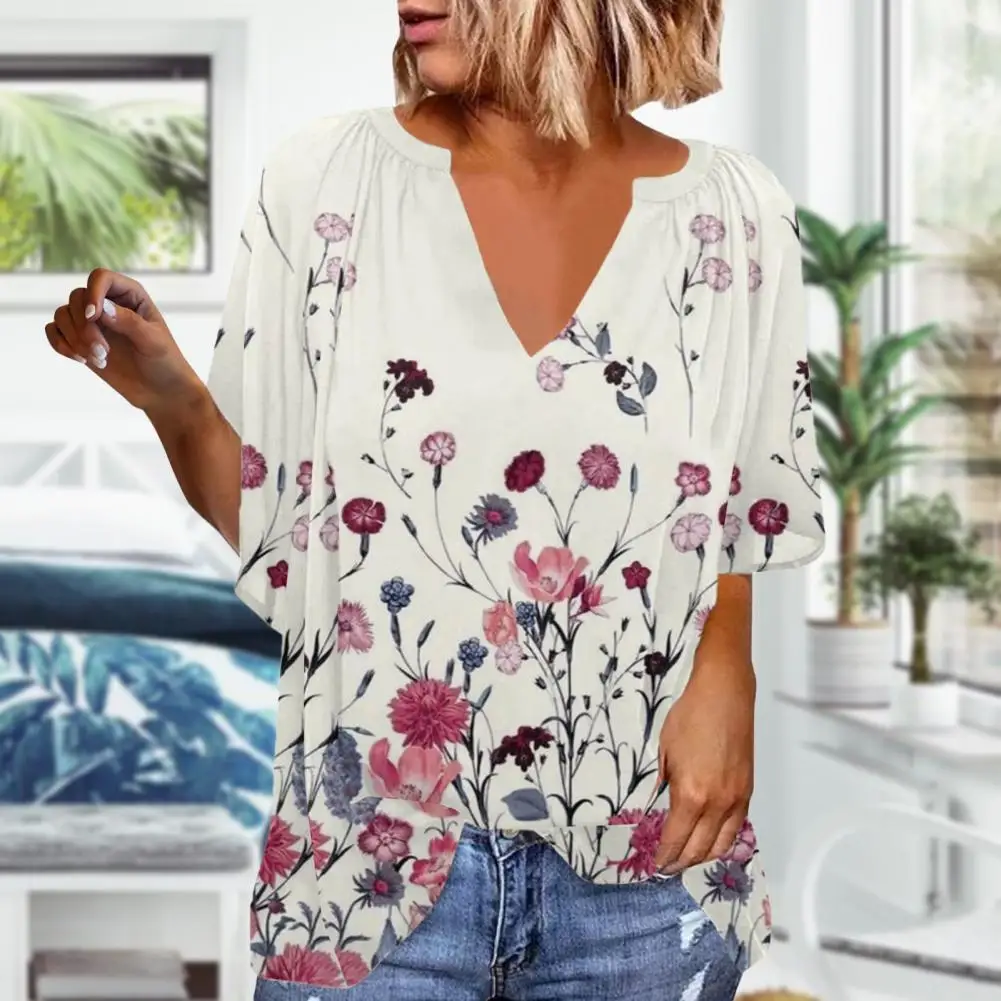 

Стильный базовый топ с цветочным узором для весны и лета, удобный на ощупь