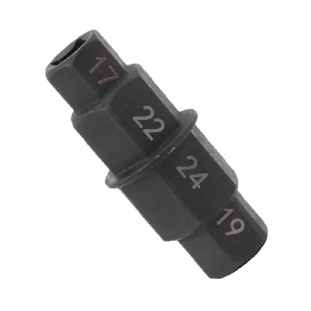 

Motorcycle Front Axle Wheel Hex Axle Tool 17mm, 19mm, 22mm, 24mm Removal Sleeve 4-In-1 , Crafted from Solid Chrome Moly Steel,