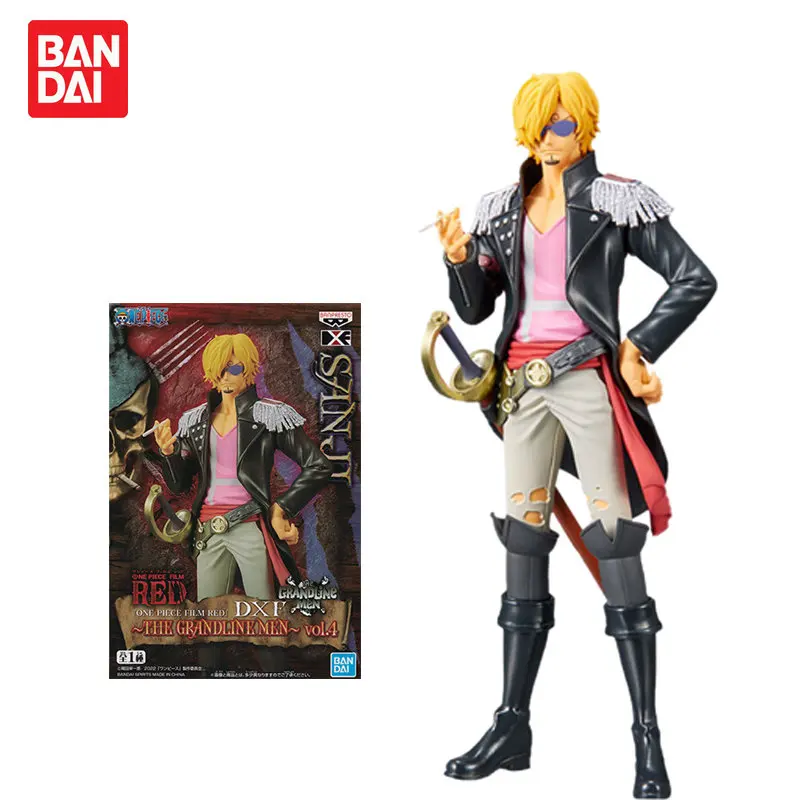 

Bandai Original Genuine Assemble Model In Stock Vol.4 DXF RED Sanji ONE PIECE Action Figure Collection Model Toys for Kids Gift