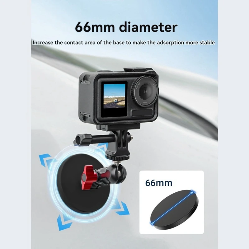 Магнитное крепление для камеры DJI Action 5 Pro с вращающейся двойной шаровой головкой