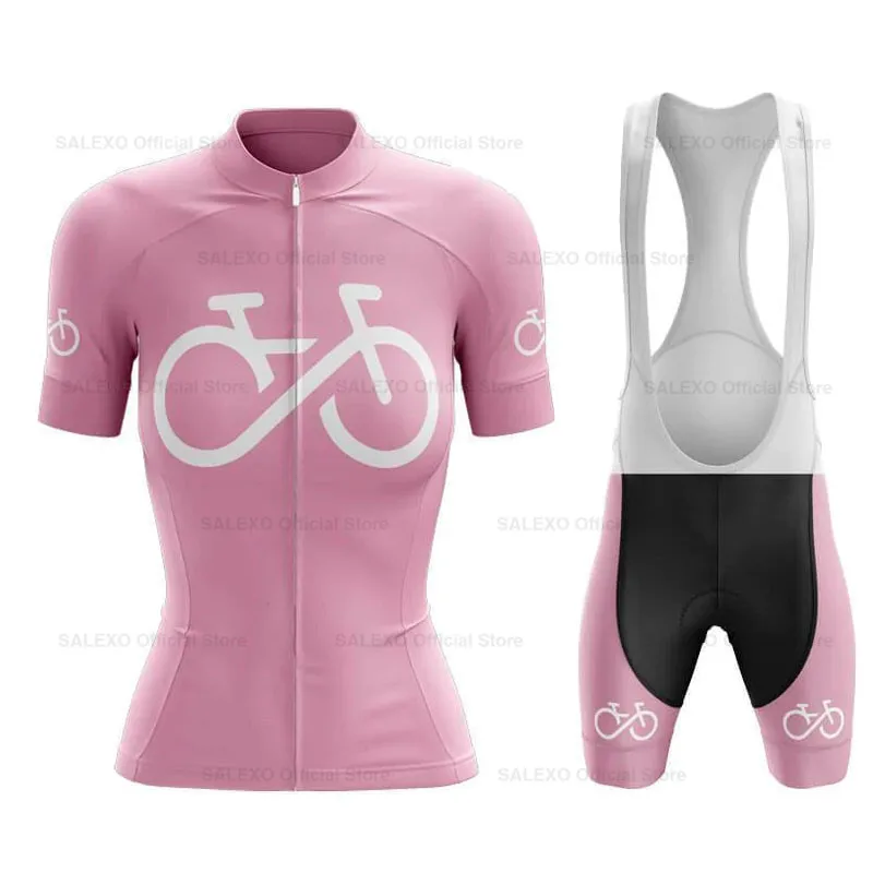 

2022 розовая Женская одежда для велоспорта, летний комплект из Джерси для велоспорта с коротким рукавом, одежда для горного велосипеда, одежд...