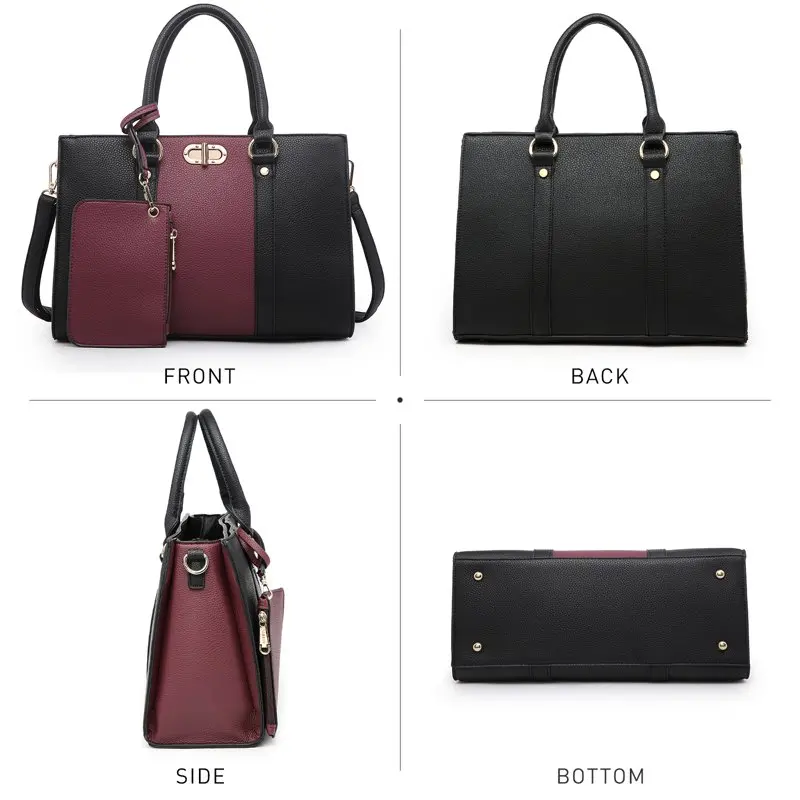3Pcs Set Women Fashion Satchel with Matching Wallet and Wristlet