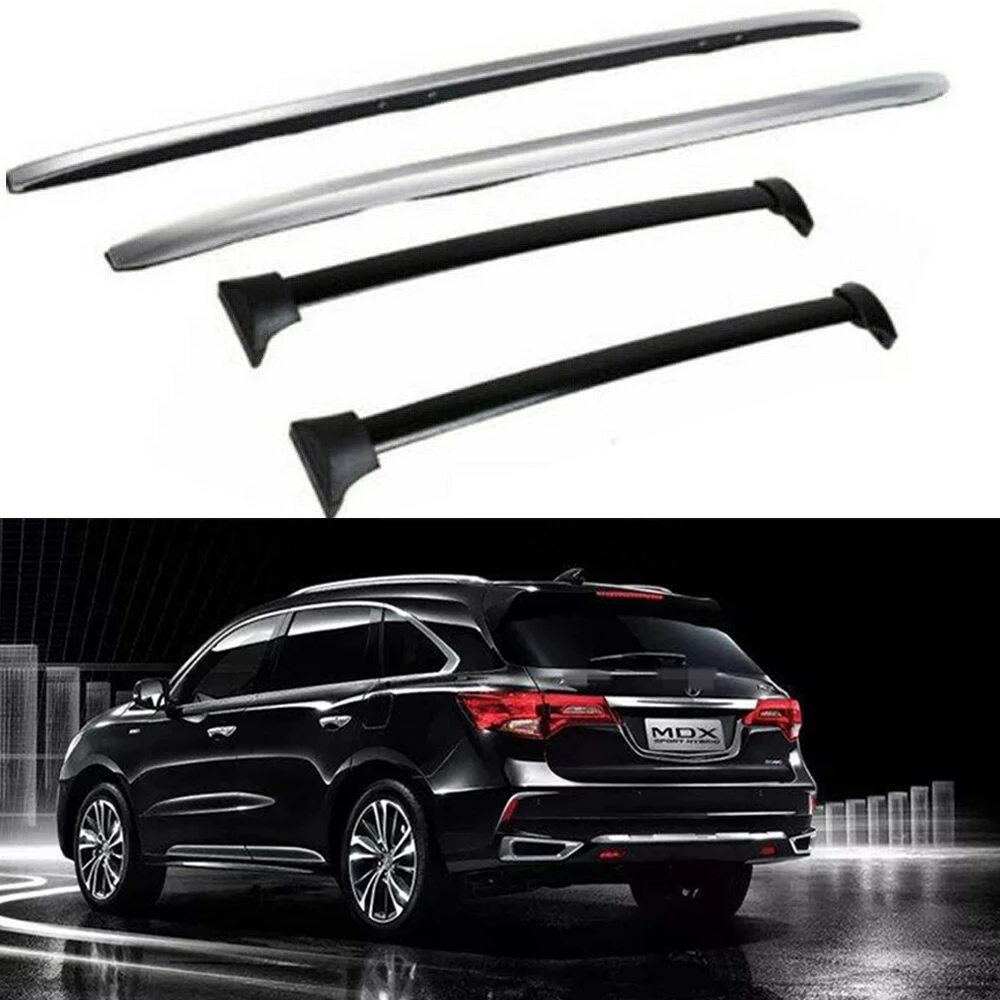 

4Pcs Fits for 2014-2021 Acura MDX Roof Side Rails Roofrails Rack Cross Bars Crossbars Cargo