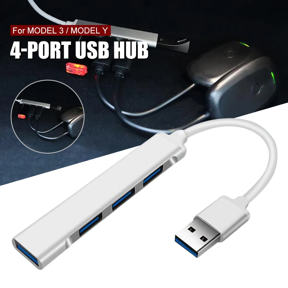 

Для Tesla Model 3 Y usb-хаб высокоскоростной перчаточный ящик с 4 портами USB док-станция адаптер USB удлинитель автомобильные аксессуары