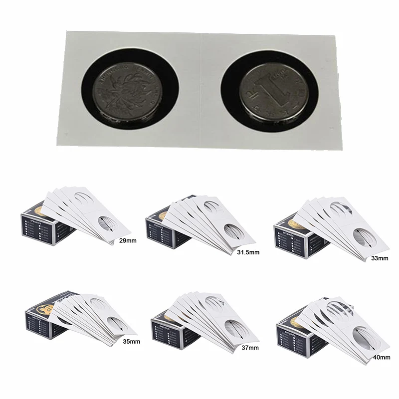 

50pcs/Set 17.5-40mm Sizes Protective Coin Paper Clip Collecting Money Penny Storage Case Stamp Coin Holders Cover Case Storage