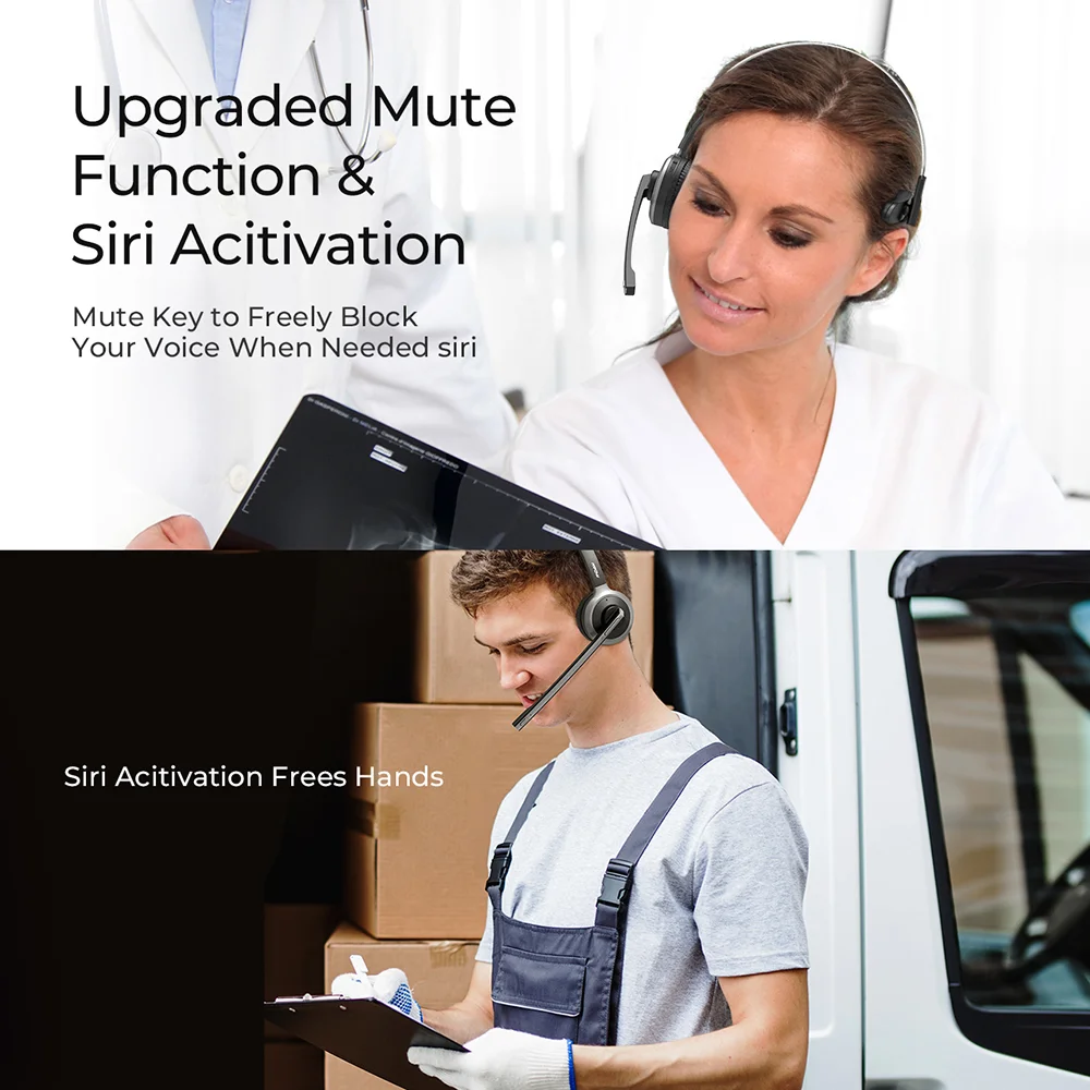 Mpow M5 Bluetooth-гарнитура Беспроводной накладной наушник Наушники с шумоподавлением и