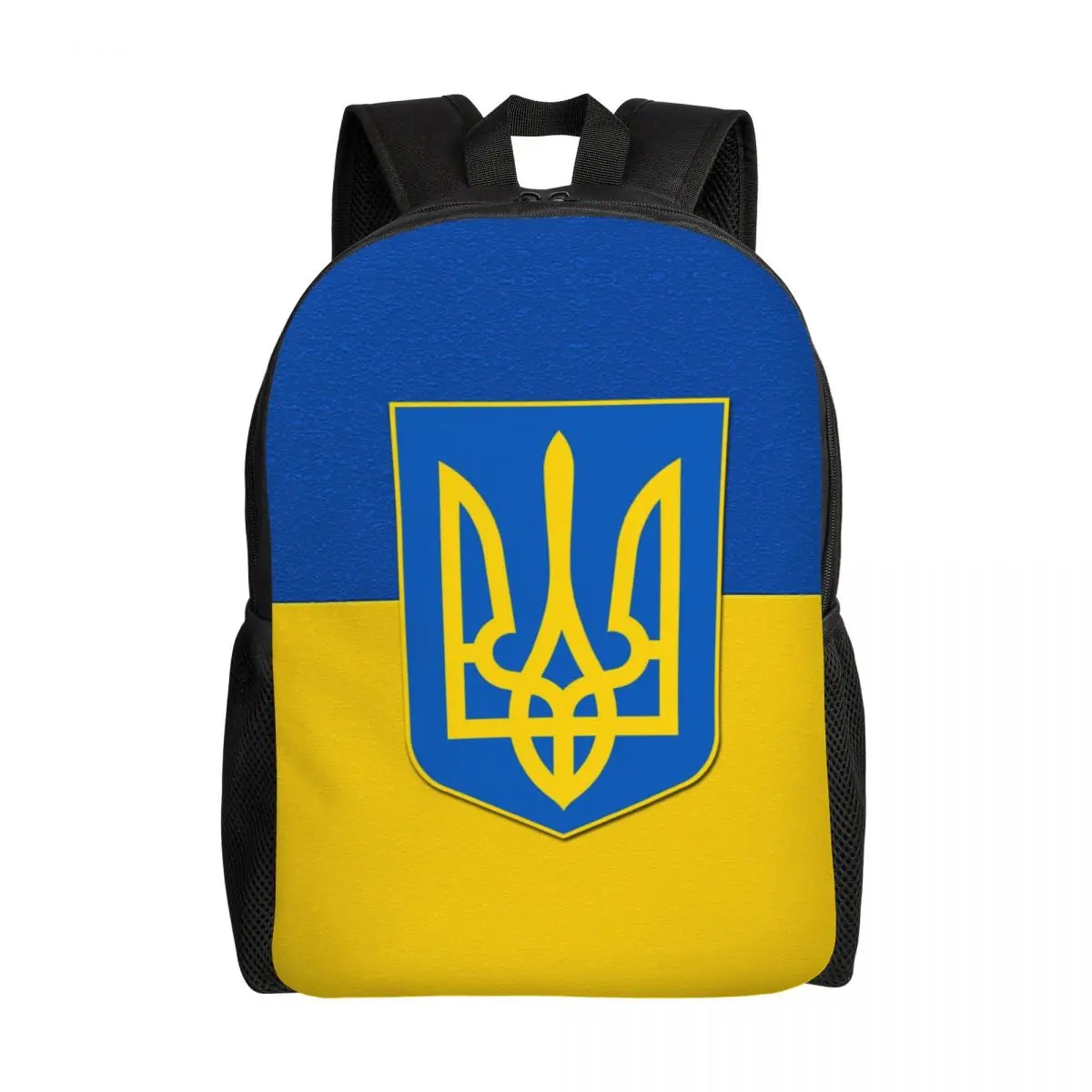 

Ukraine National Flag Backpack Blue Yellow UA UKR Ukrainian Flags Patriotic College School Travel Bag 16 Inch Bookbag for Teens