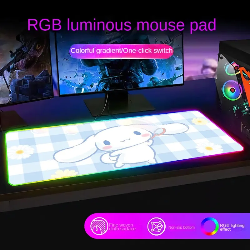 

Большой коврик для мыши Sanrios Cinnamoroll Kuromi Mymelody kawaii Anime Cartoon 900*400 RGB