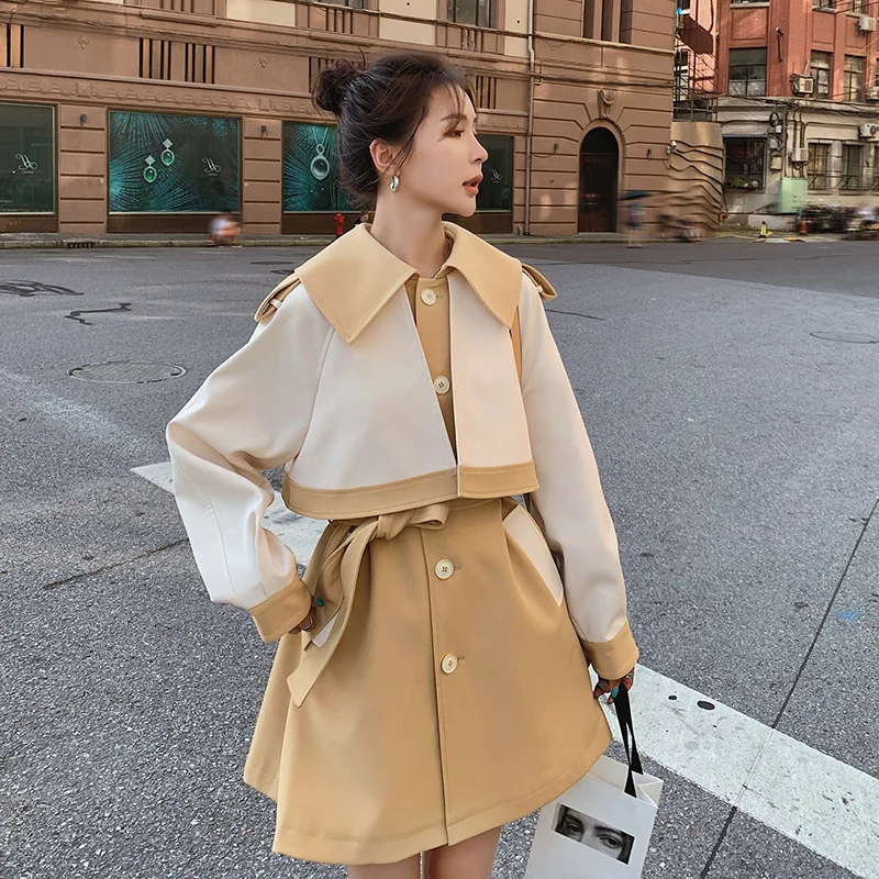 

SuperAen Новая ветровка Женская Осенняя корейская модная куртка с поясом