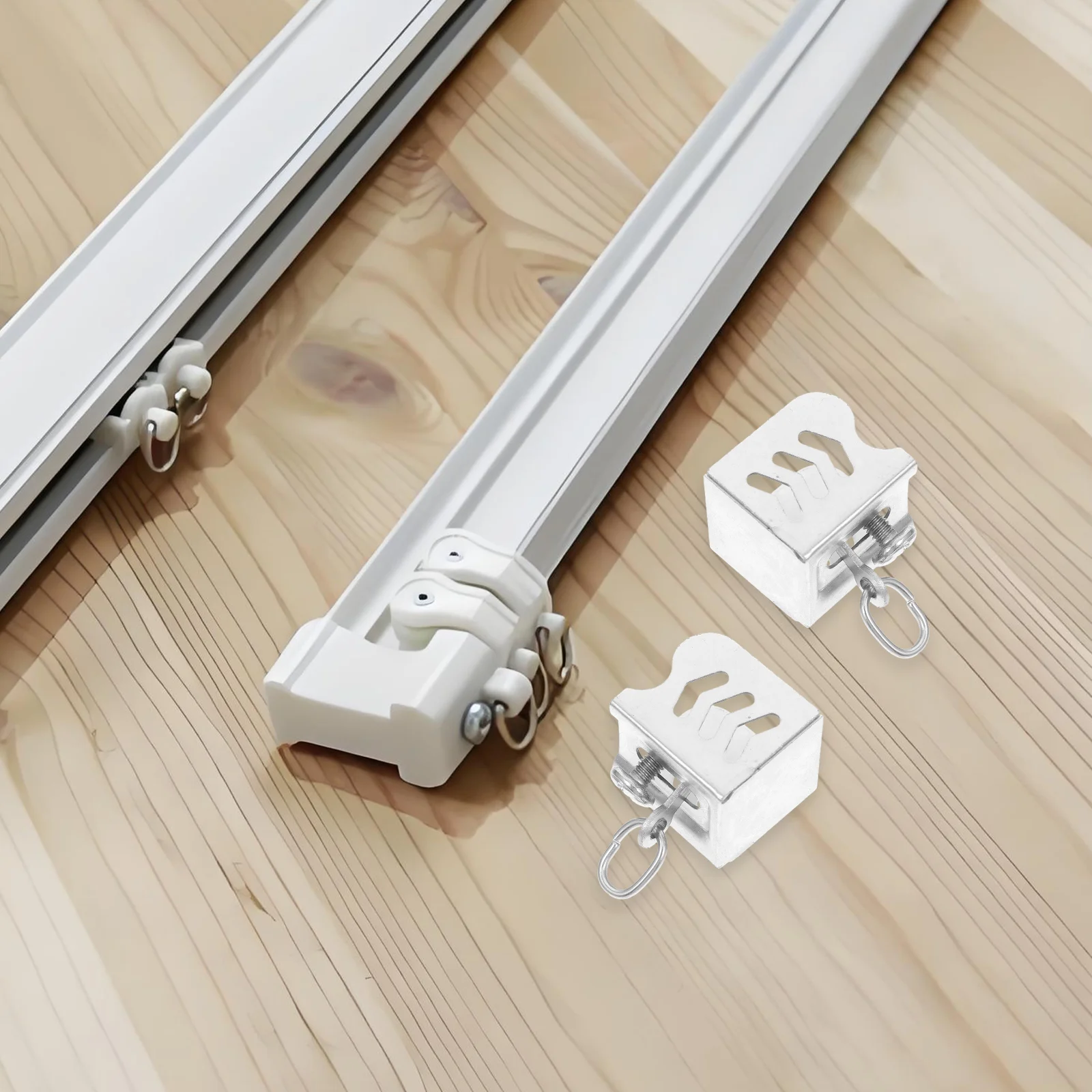 12 шт. направляющие застежка для штор торцевая крышка кронштейн и крючки гибкая