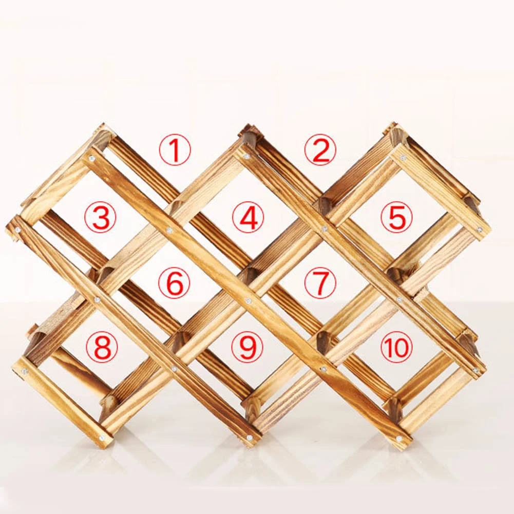 

Складной деревянный держатель для винных бутылок, полки для вина, вмещает 6/10 бутылок xobw