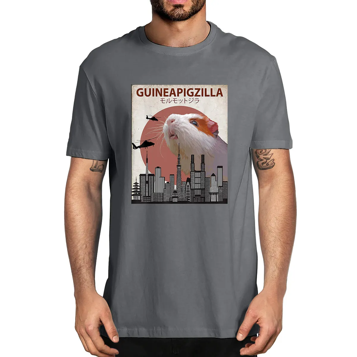 100% хлопок Guineapigzilla забавная морская свинка летняя мужская новинка футболка