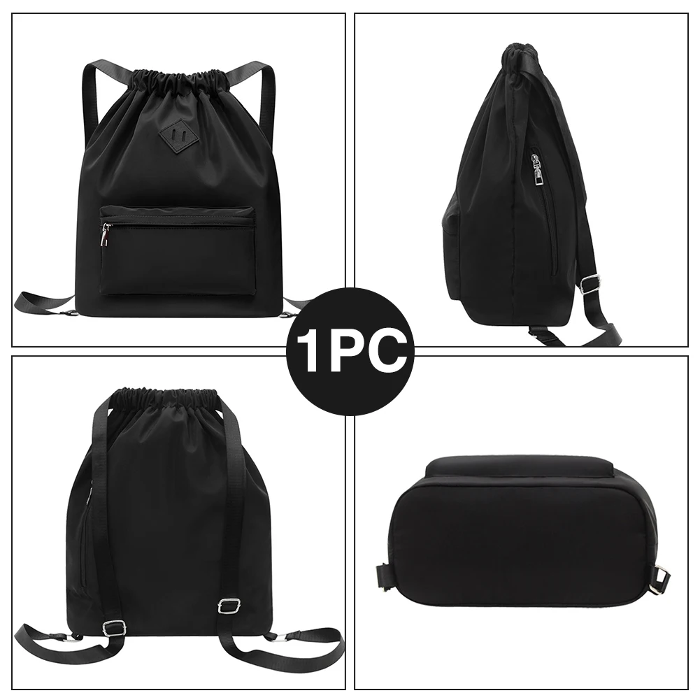 Women Men Gym Backpack Wear Resistant Swimming Large Capacity Outdoor Adjustable Strap Nylon Sports Bag With Drawstring Fitness