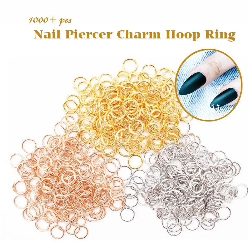 

2022New Pierced Arylictips Punk Charms 5-6mm Loops Metal Tools Piercing Jewelry Connect Hoop Decoration Nail Art Alloy Ring 2022