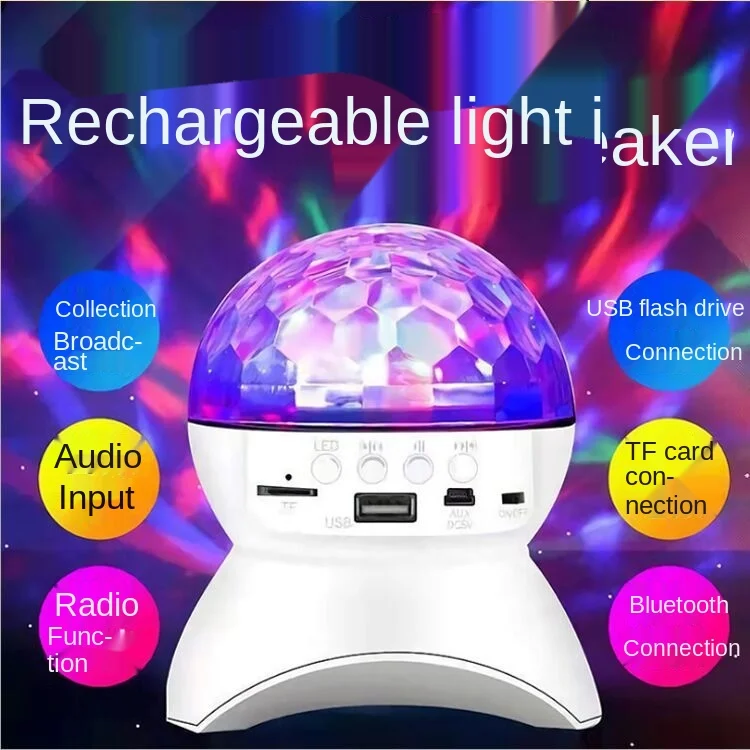 

bluetooth speaker L740 Christmas Projection Lamp Stage Light Led Colorful Lights KTV Rotating Audio Crystal Ball