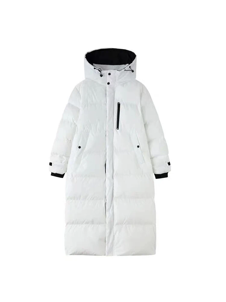 

Long Down Jacket Women'S Coat Winter 2022 New Korean Oversized Thick Warm Hooded Parka Women'S Black White Cotton Jackets