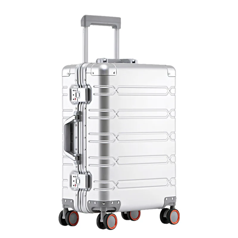 100% Aluminum-magnesium alloy Travel Suitcase Rolling Luggage 20/24/29 inch Trolley Luggage Carry-On Cabin Suitcase