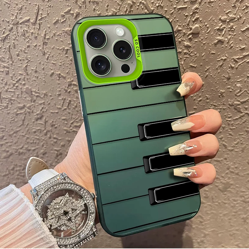 Фото Классический матовый чехол для телефона с клавиатурой фортепиано для iPhone 17 Air 16 E 15 14 Plus 13 12 Mini 11 Pro Max, силиконовый чехол из акрилового листа №4